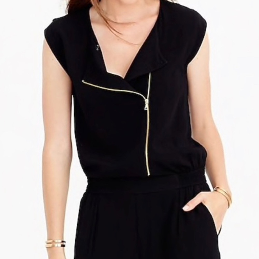 J. Crew Asymmetrical black jumpsuit - Picture 2 of 8